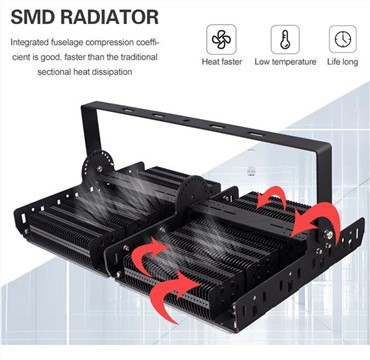 LED flóðljós á leikvanginum
