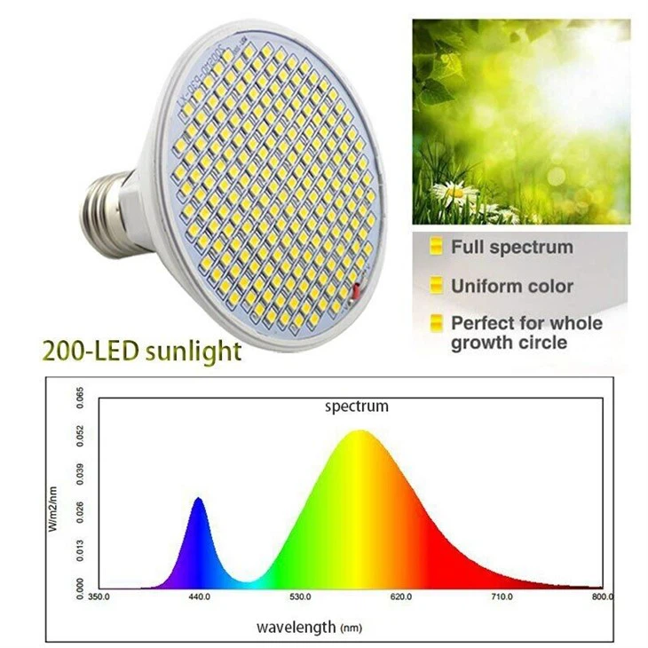 200/300 LED E27 Full Spectrum Plant Grow Light