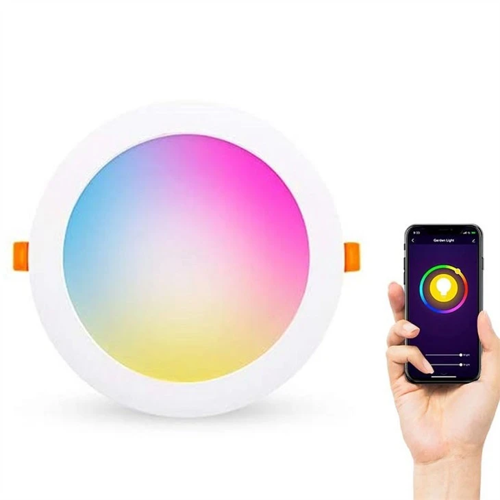 multi coloured led downlights