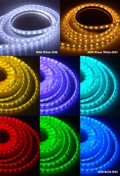 5050 12V Rautt LED Strip ljós