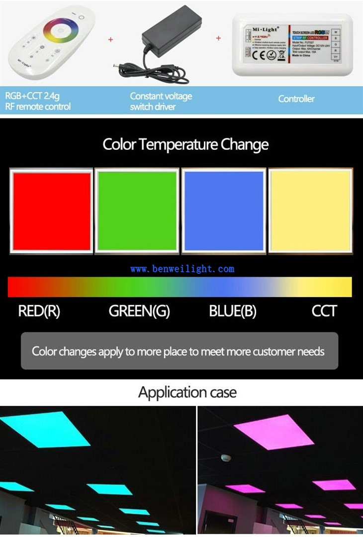 led color changing panel light with remote control