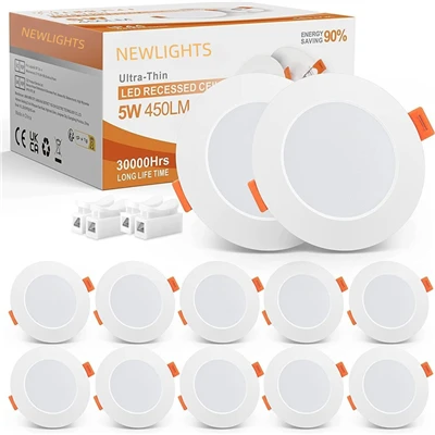 Dimmanleg LED innfelld niðurljós - 3W-24W Slim Panel Lights (2,5"/4")