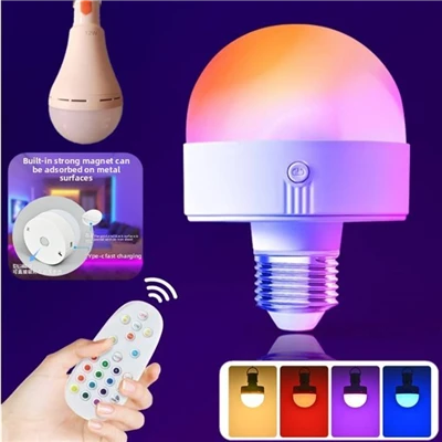 Smart RGB LED ljósapera - Nútíma endurhlaðanleg og dimmanleg (E26/E27 grunnur)